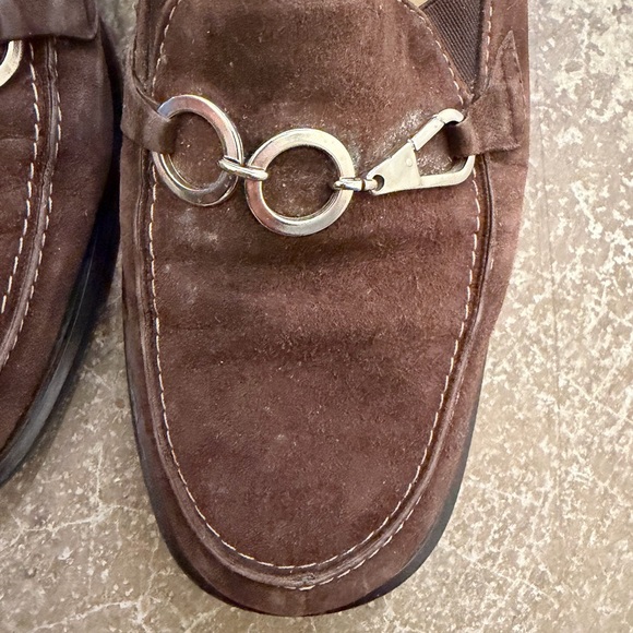 Brunate genuine suede horsebit Italian brown loafers - Picture 4 of 10